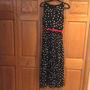 Black dress with white polka-dots